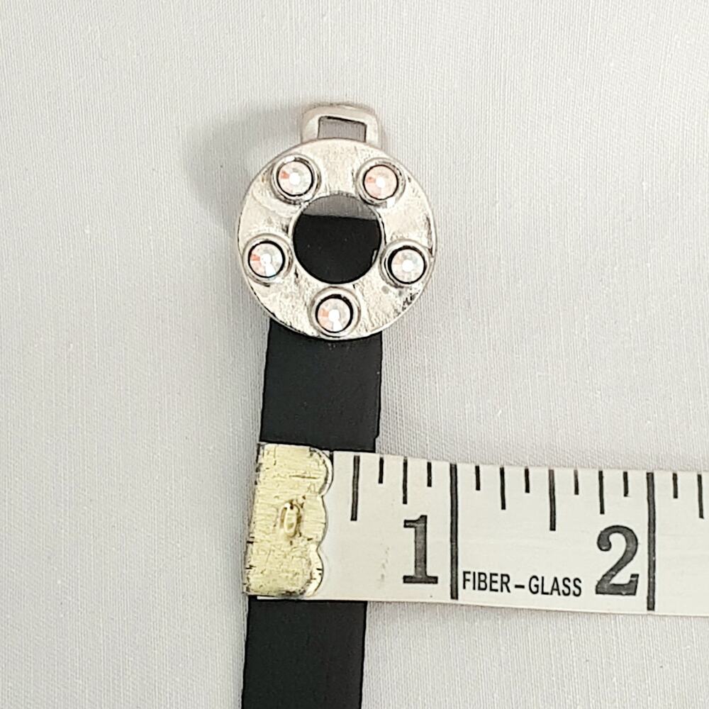💎Rhinestone Studded Washer Ring Buckle Skinny Belt Adjustable Medium To Small - Picture 12 of 12